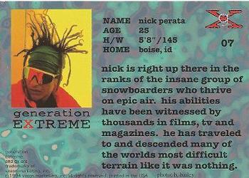 1994 Vision Generation Extreme #7 Nick Perata Back